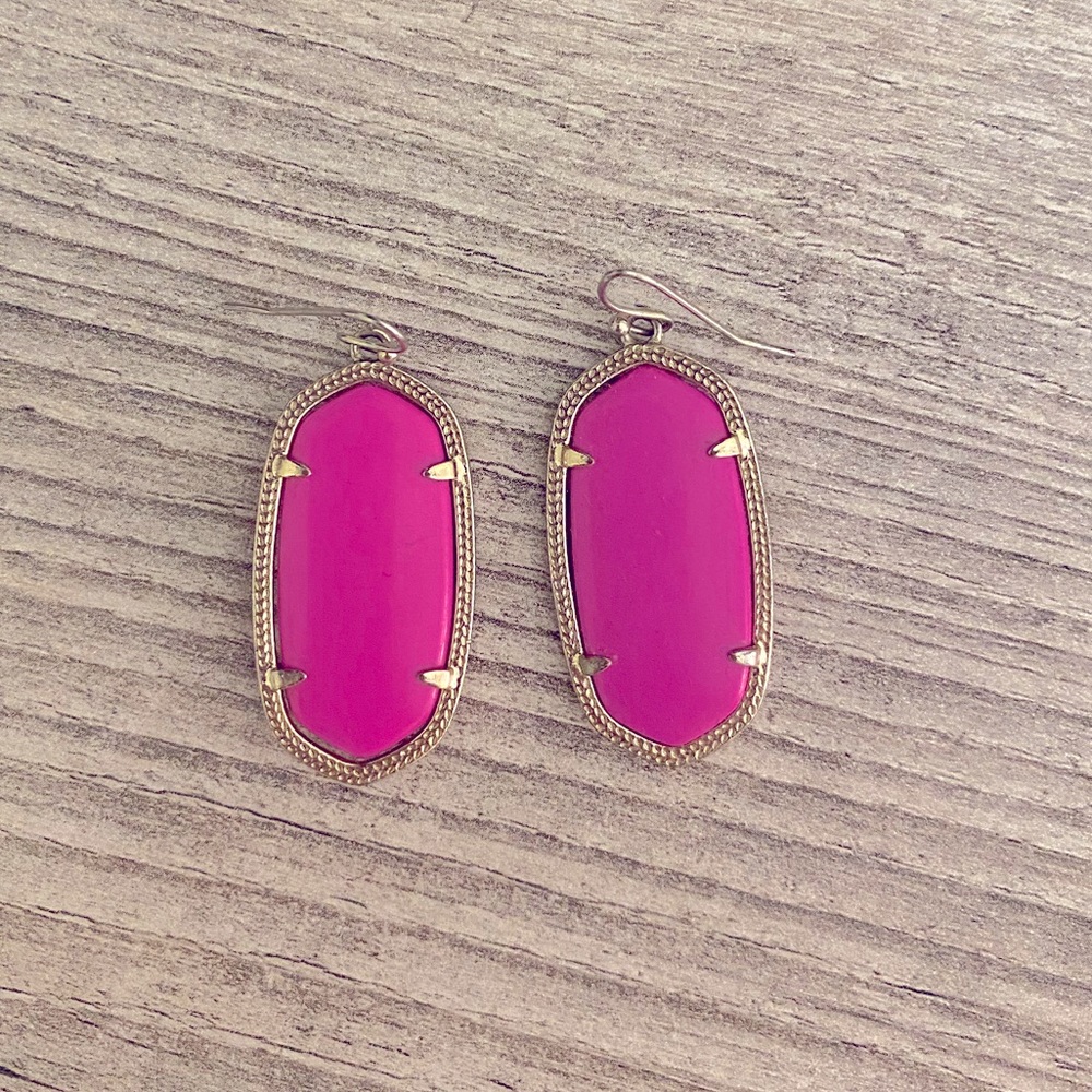Elle Gold Drop Earrings Magenta - Kendra Scott